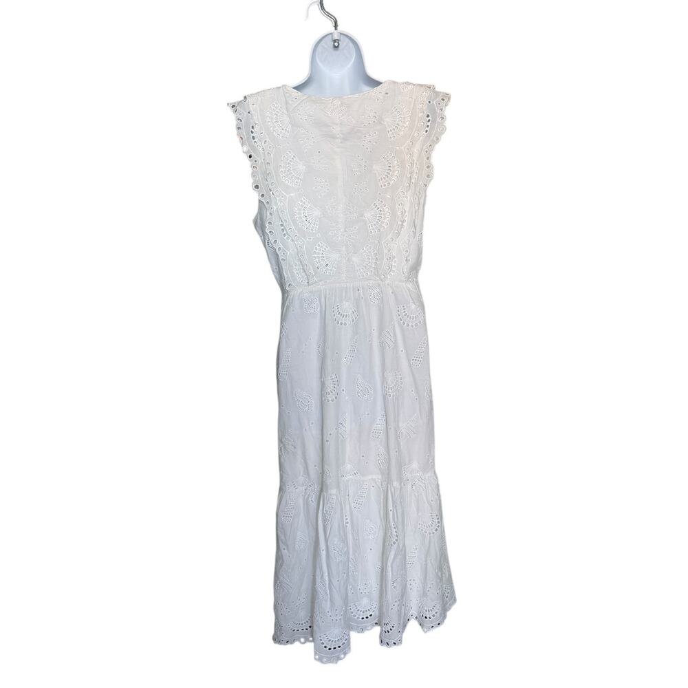 Vineyard Vines White Seashell Eyelet MIDI Dress 10 NEW - Picture 5 of 11